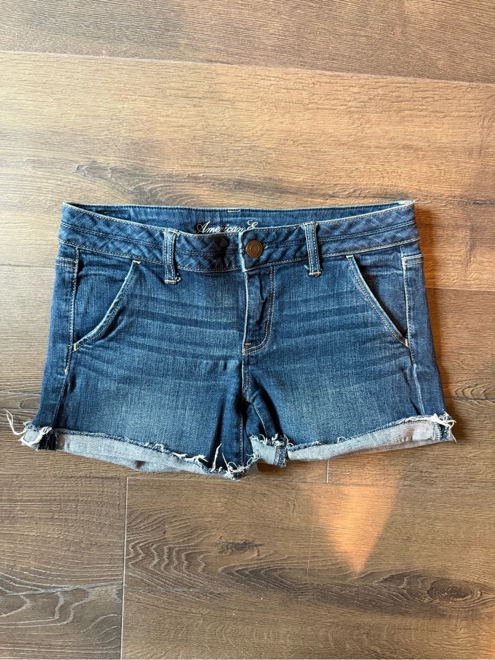 American Eagle Women’s Dark Blue Denim Cutoff Shorts